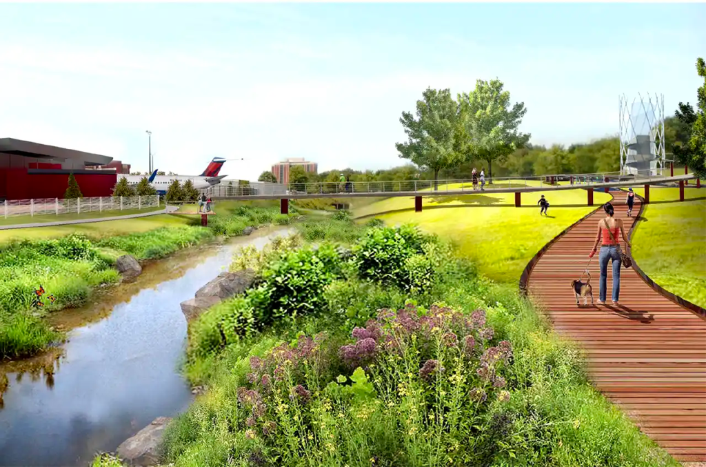 Rendering of the proposed Flint River trail network. Provided by Finding the Flint.