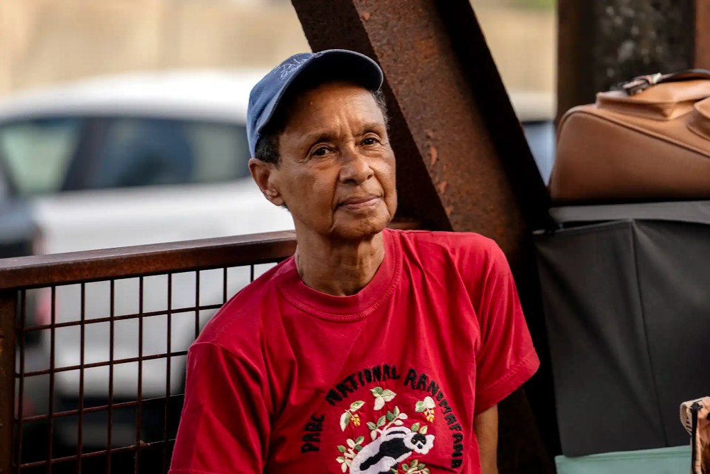Jacqueline Echols, president of Atlanta's South River Watershed Alliance, sits on the patio at Atlanta Utility Works in East Point, Georgia.