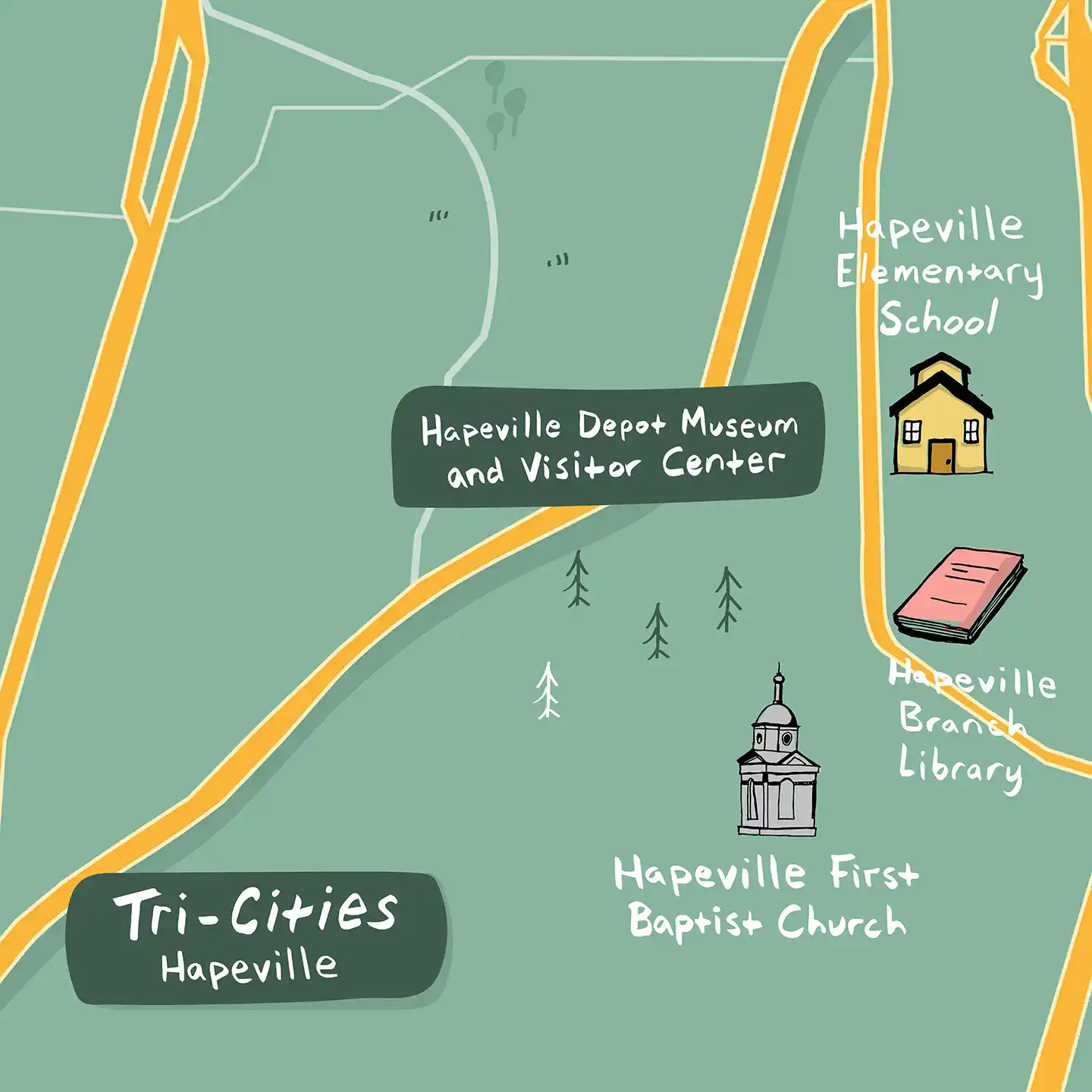 Tri-Cities Map Hapeville
