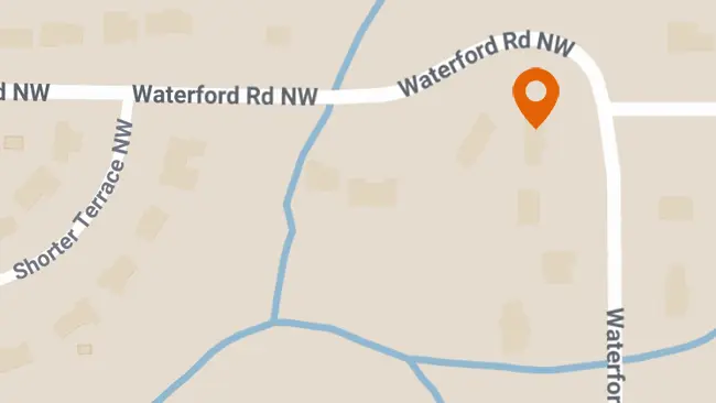 A map indicating the location of 529 Waterford Rd.