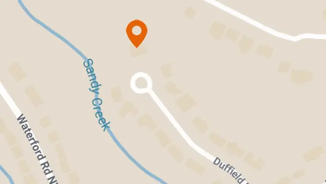 A map indicating the location of 827 Duffield Dr.