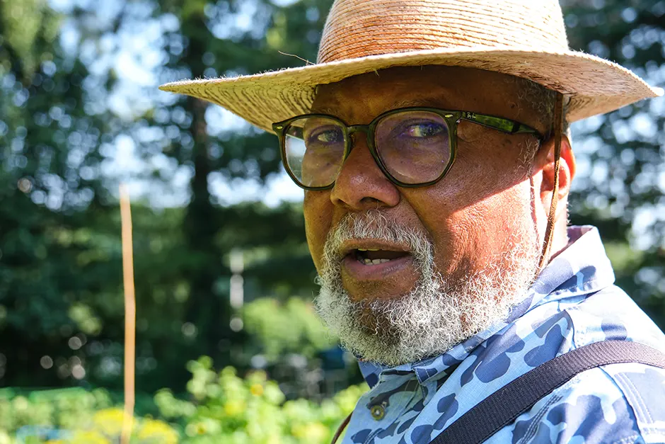 Columbus Brown, master gardener, at Stone Mountain Community Garden.